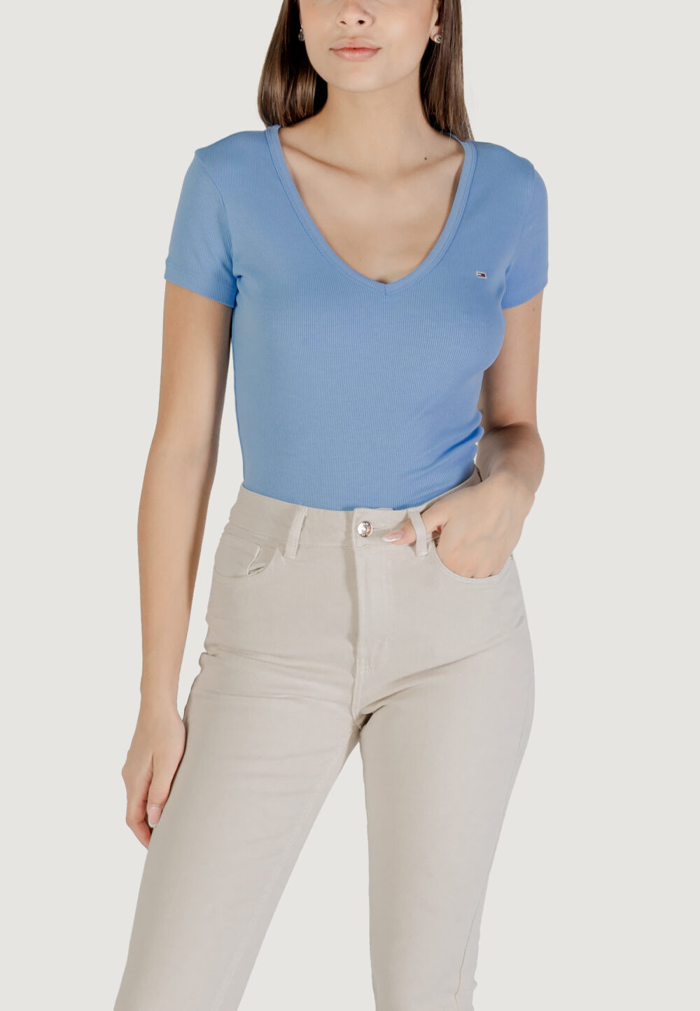 T-shirt Tommy Hilfiger Jeans tjw essential Blu Chiaro - Foto 1