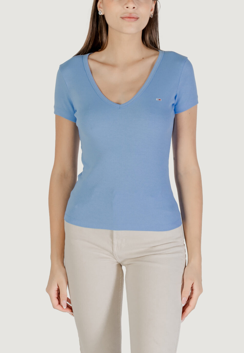 T-shirt Tommy Hilfiger Jeans tjw essential Blu Chiaro - Foto 5