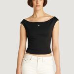 T-shirt Tommy Hilfiger Jeans tjw boat neck top ss Nero - Foto 1