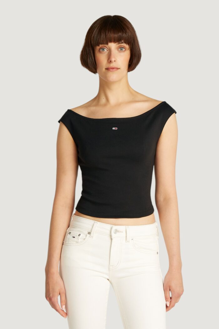 T-shirt Tommy Hilfiger Jeans tjw boat neck top ss Nero