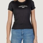 T-shirt Tommy Hilfiger Jeans tjw varsity rib Nero - Foto 1