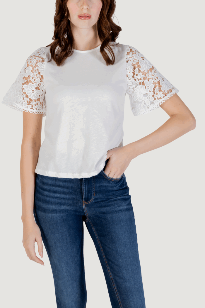 T-shirt Vero Moda vmpanna 2/4 top jrs Bianco