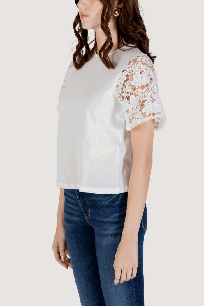 T-shirt Vero Moda vmpanna 2/4 top jrs Bianco