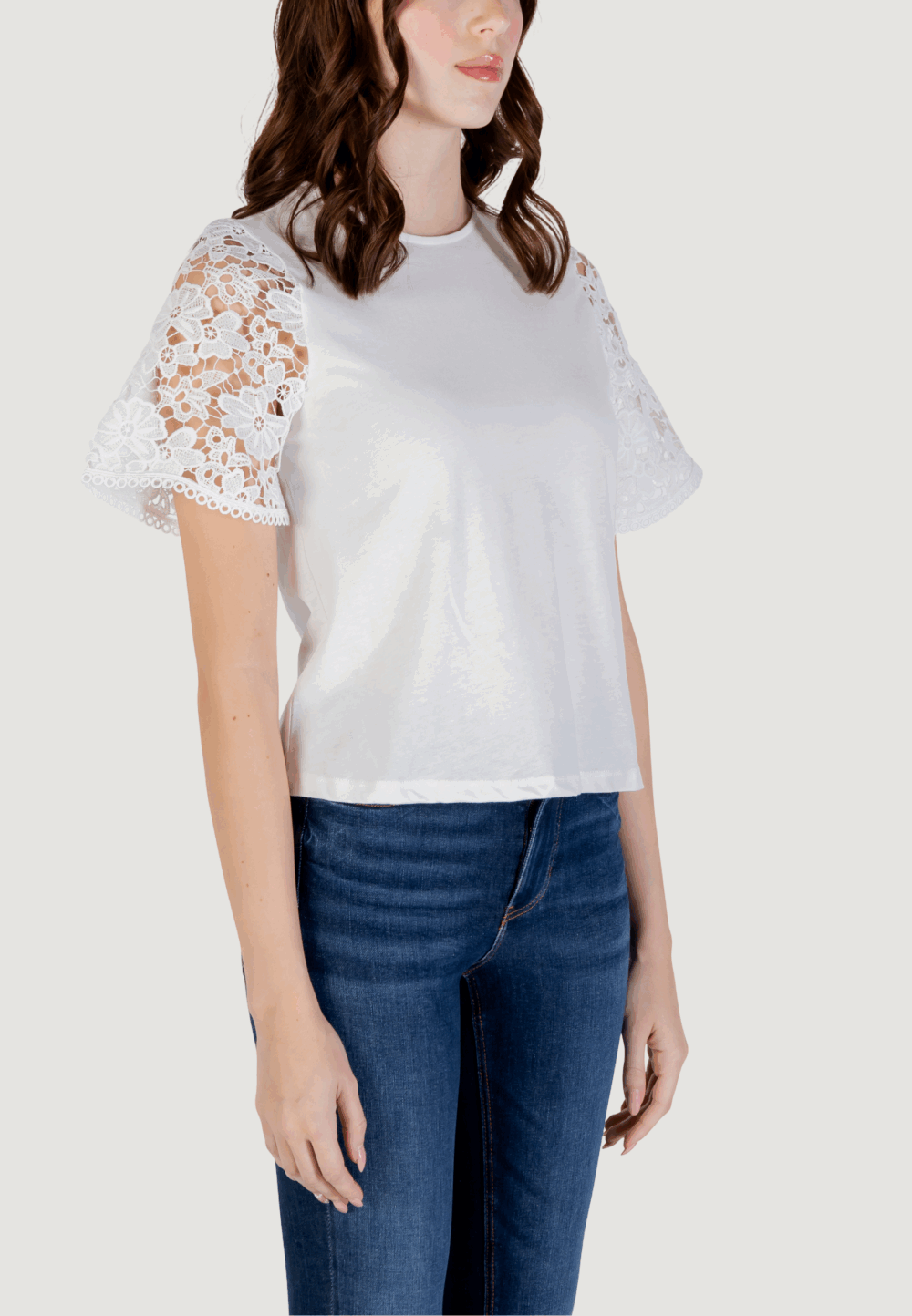 T-shirt Vero Moda vmpanna 2/4 top jrs Bianco - Foto 3