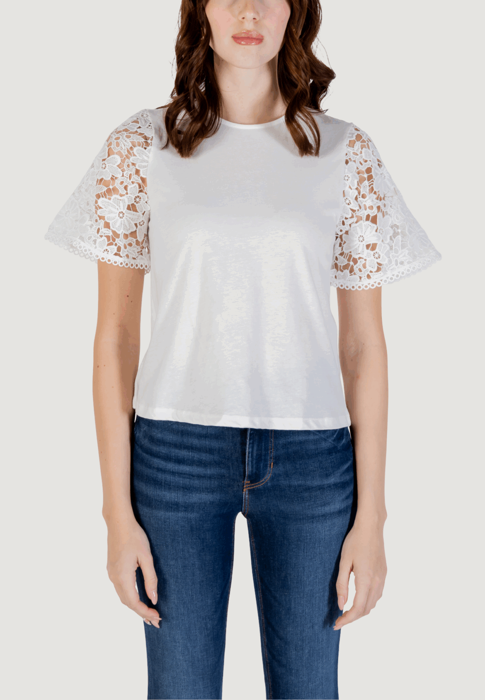 T-shirt Vero Moda vmpanna 2/4 top jrs Bianco - Foto 5