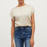 T-shirt Vila Clothes viellette s/s satin top/su - noos Oro - Foto 1