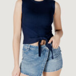 Top Jacqueline de Yong jdycirkeline s/l o- neck tie pull knt Blu - Foto 1