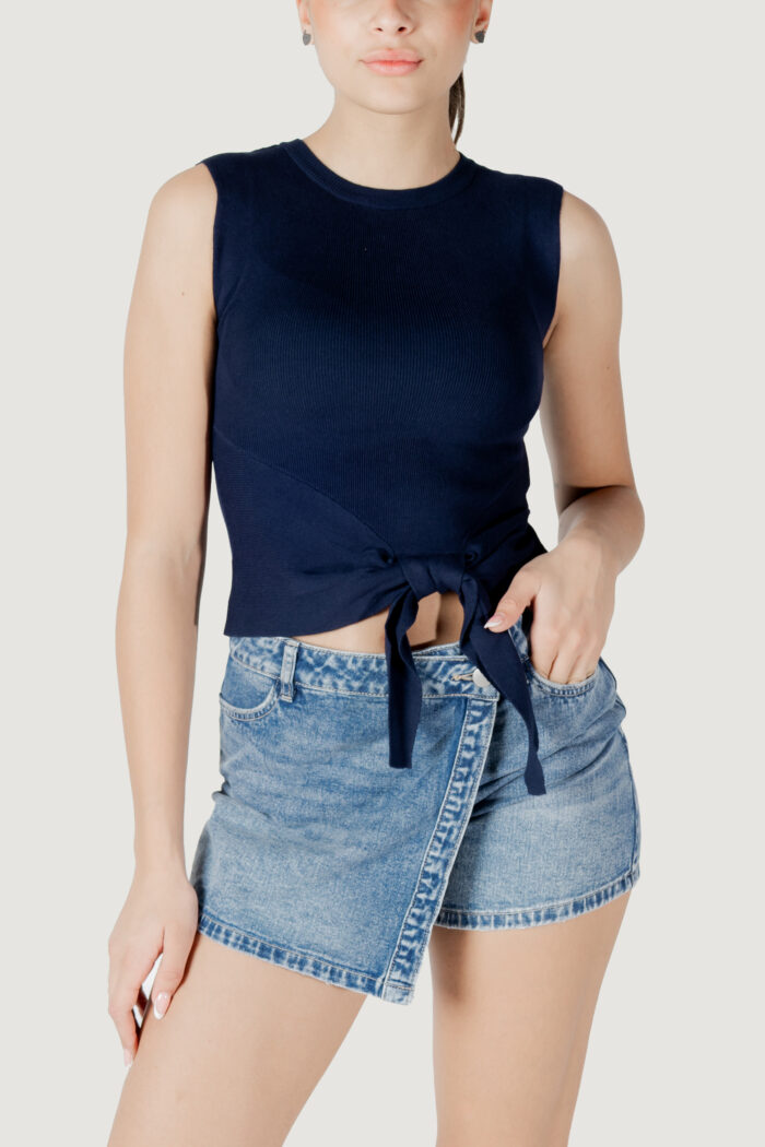 Top Jacqueline de Yong jdycirkeline s/l o- neck tie pull knt Blu