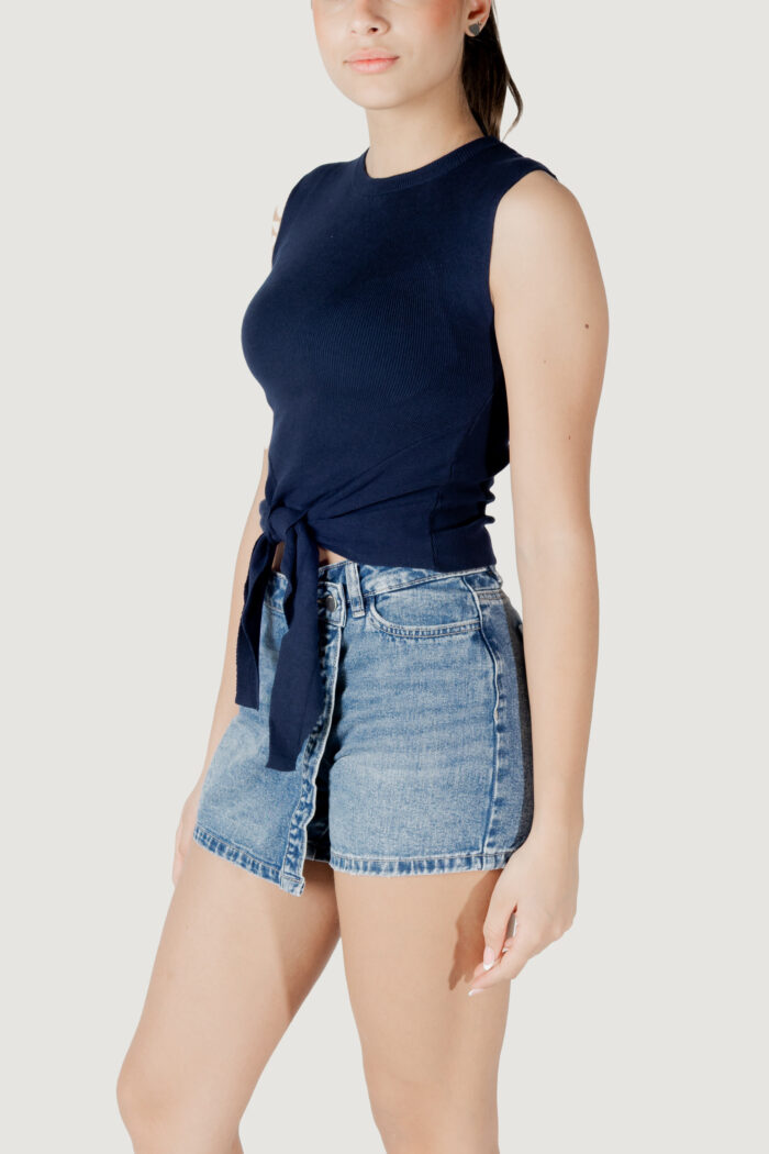 Top Jacqueline de Yong jdycirkeline s/l o- neck tie pull knt Blu