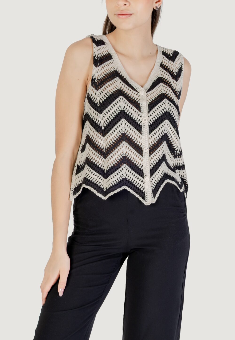 Top Vila Clothes viserilda v-neck s/l vest/bfs Beige - Foto 1