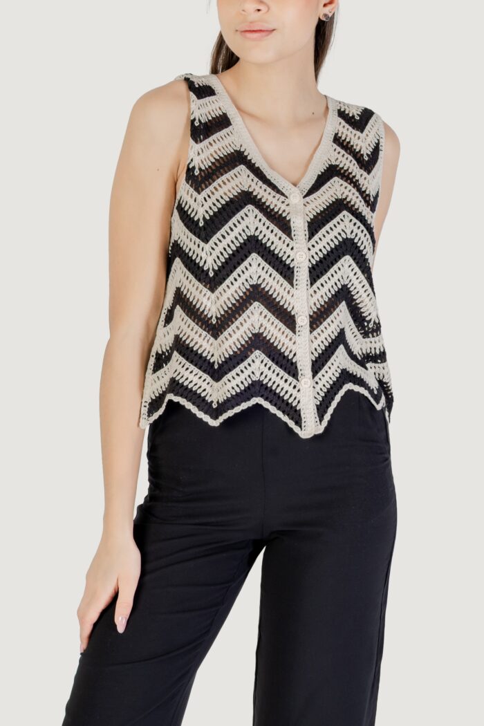 Top Vila Clothes viserilda v-neck s/l vest/bfs Beige
