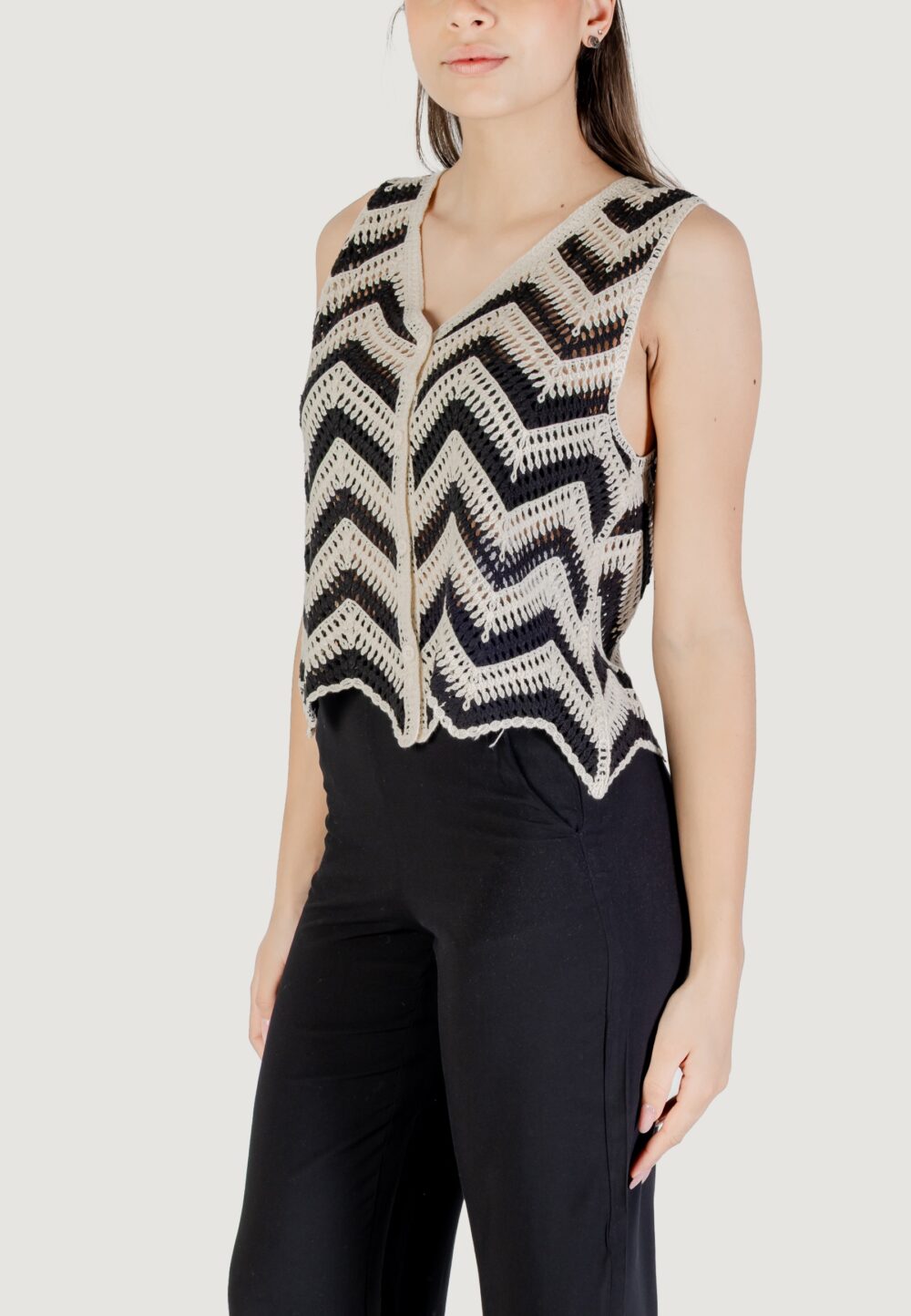 Top Vila Clothes viserilda v-neck s/l vest/bfs Beige - Foto 2