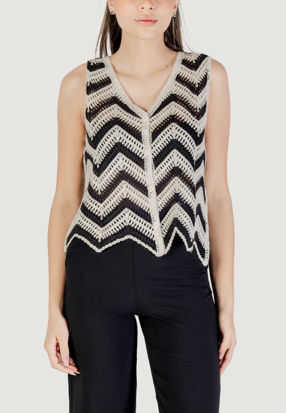 Top Vila Clothes viserilda v-neck s/l vest/bfs Beige - Foto 5
