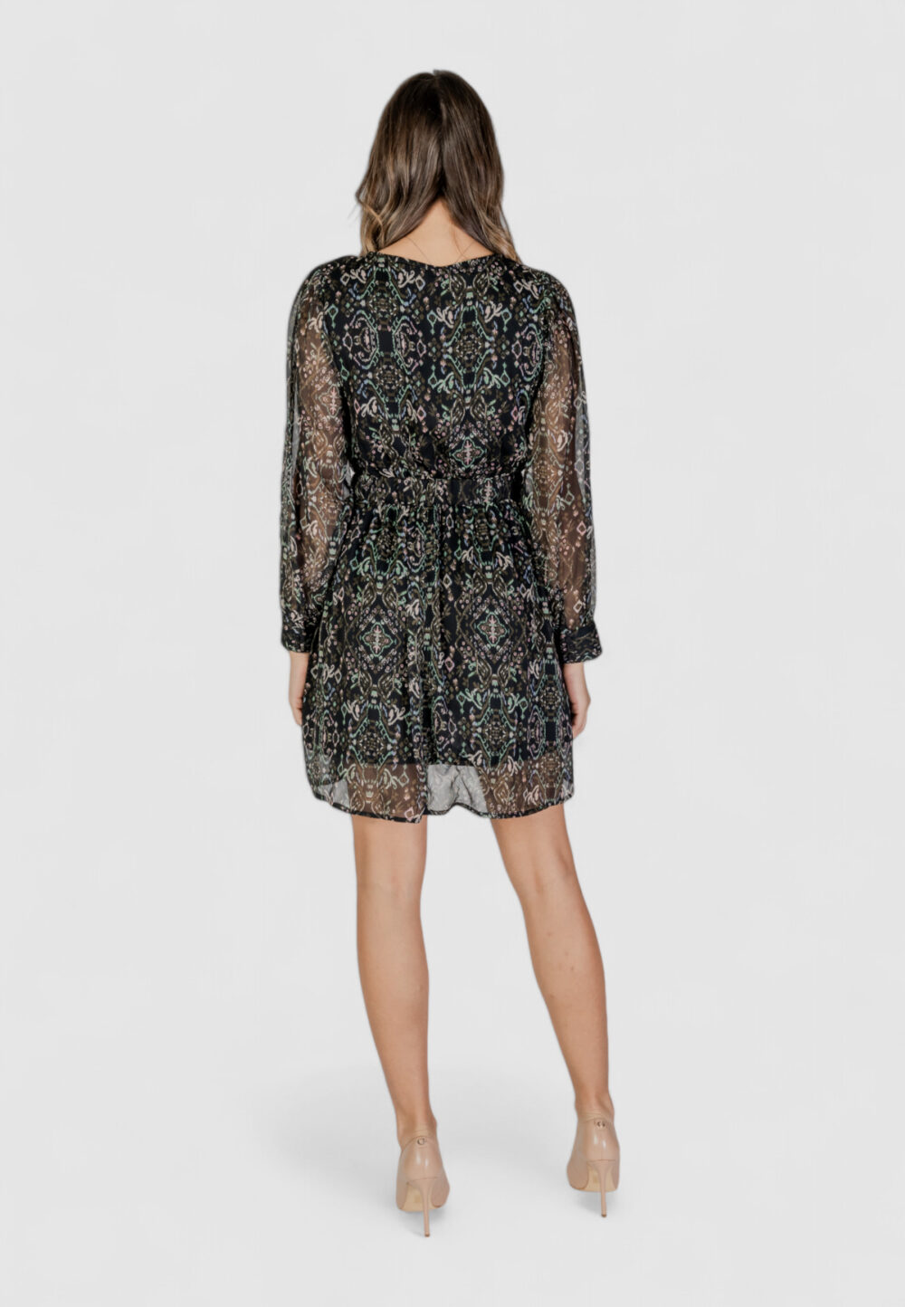 Vestito corto Only onlsonia life l/s v-neck dress ptm Nero - Foto 4