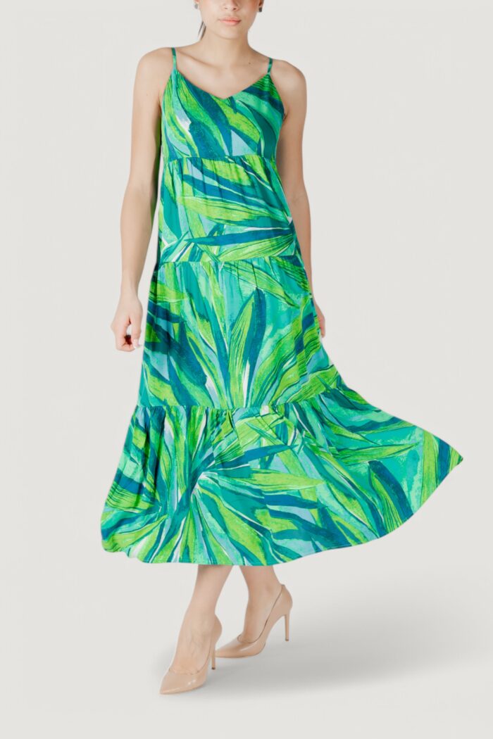 Vestito lungo Only onlalma life vis strap long dress  aop Verde