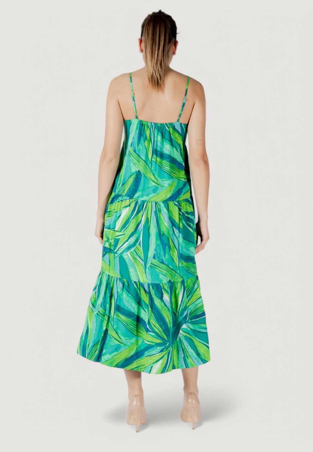 Vestito lungo Only onlalma life vis strap long dress aop Verde - Foto 4