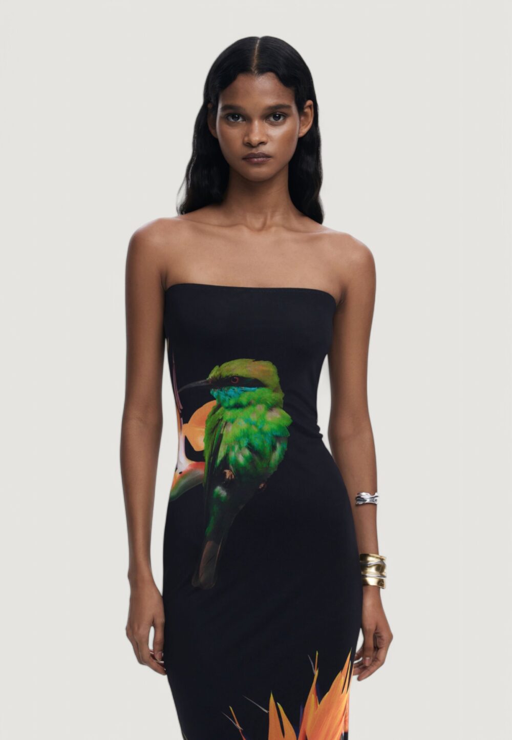 Vestito midi Desigual swim_colibrÍ strapless Nero - Foto 2
