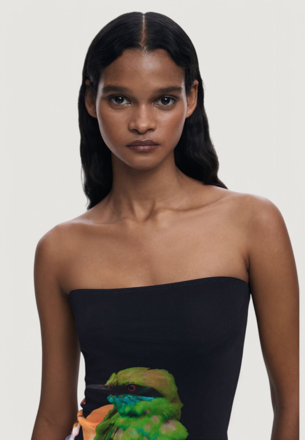 Vestito midi Desigual swim_colibrÍ strapless Nero - Foto 4