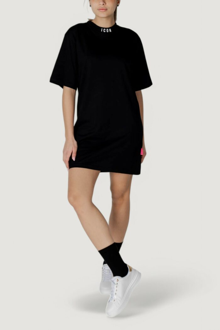 Vestito midi Icon logo grande Nero