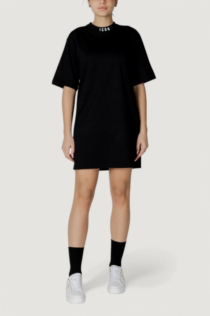 Vestito midi Icon logo grande Nero