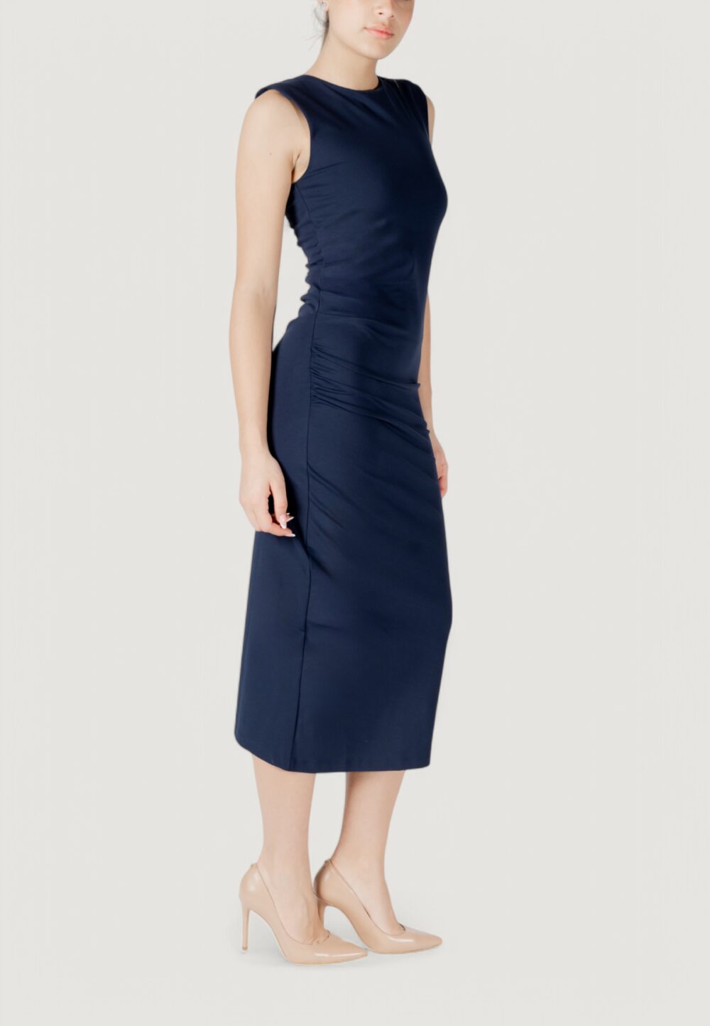 Vestito midi Jacqueline de Yong jdymira s/l midi rouching dress jrs Blu - Foto 4