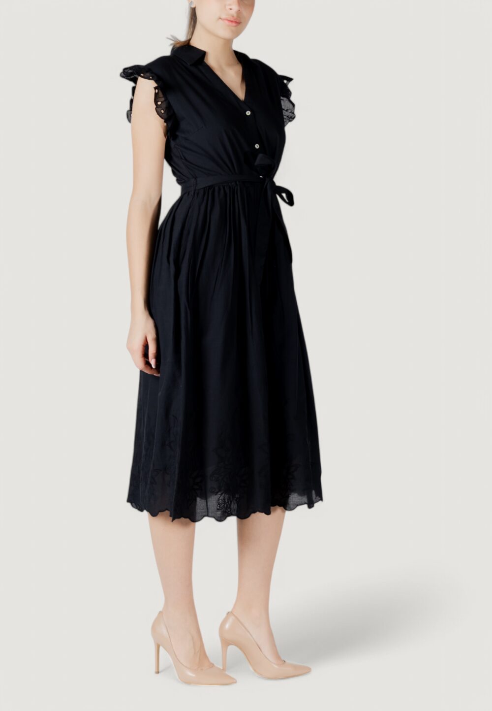 Vestito midi Vila Clothes vianglassi v-neck s/l midi Nero - Foto 3