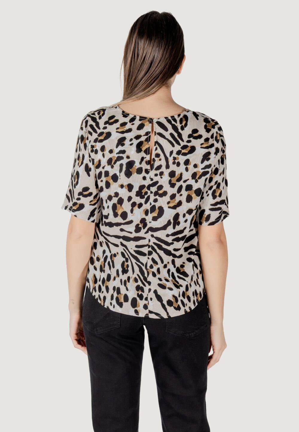 Blusa manica corta ICHI ihmarrakech aop ss14 Beige - Foto 4