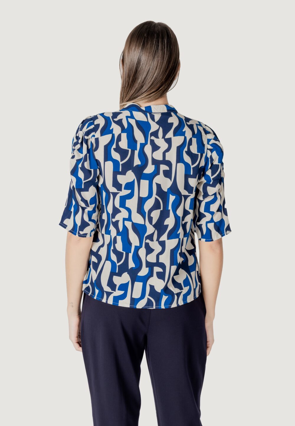Blusa manica corta ICHI ihvera sh19 Blu - Foto 4