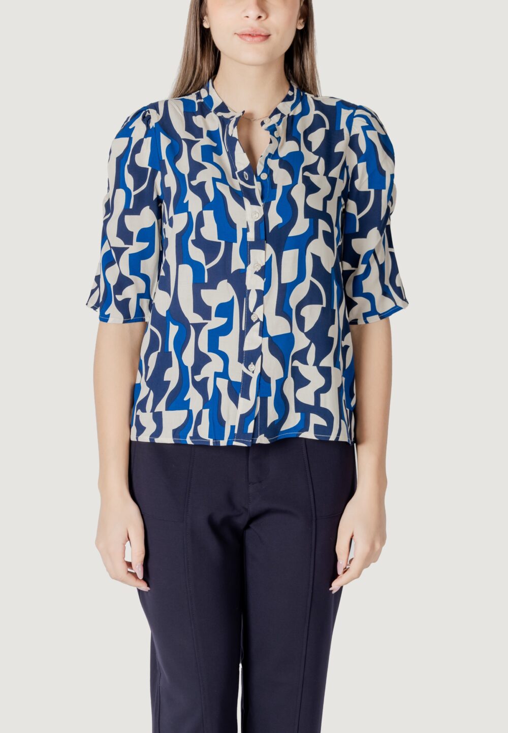 Blusa manica corta ICHI ihvera sh19 Blu - Foto 5