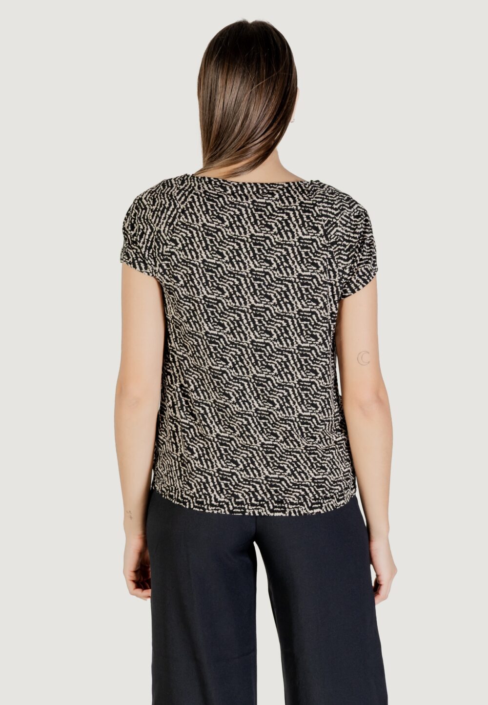 Blusa manica corta Street One printed mat-mix shirt Nero - Foto 4