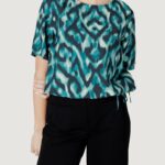 Blusa manica corta Street One roundneck blouse w gath Verde - Foto 1