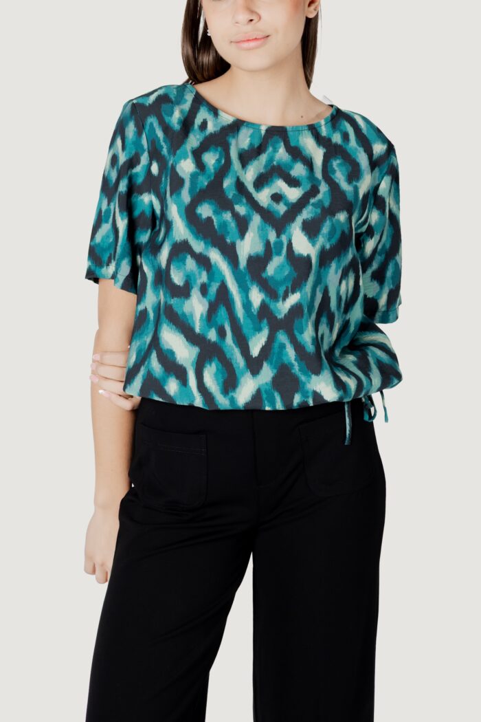 Blusa manica corta Street One roundneck blouse w gath Verde