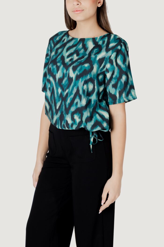 Blusa manica corta Street One roundneck blouse w gath Verde