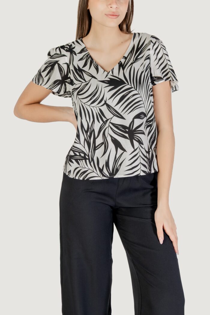 Blusa manica corta Vero Moda vmeasy joy v-neck ss wvn ga Bianco