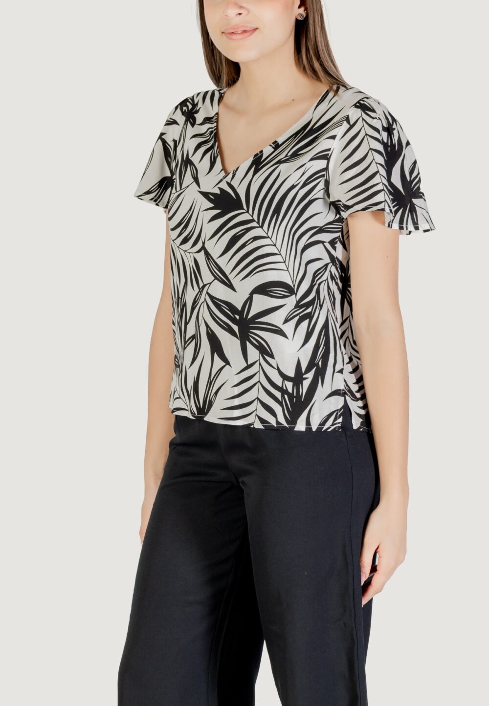 Blusa manica corta Vero Moda vmeasy joy v-neck ss wvn ga Bianco - Foto 2