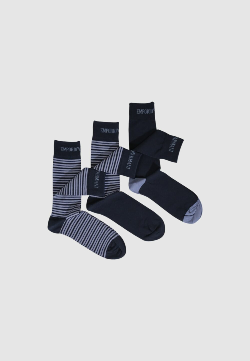 Calzini corti Emporio Armani Underwear short sock 3-pack Blu - Foto 2