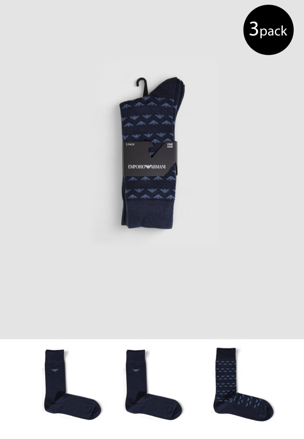 Calzini Lunghi Emporio Armani Underwear 3 pack Blu - Foto 1