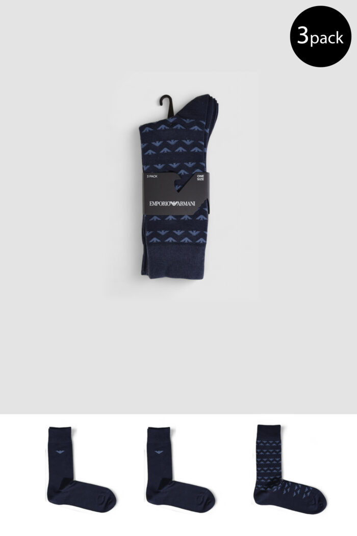 Calzini Lunghi Emporio Armani Underwear 3 pack Blu