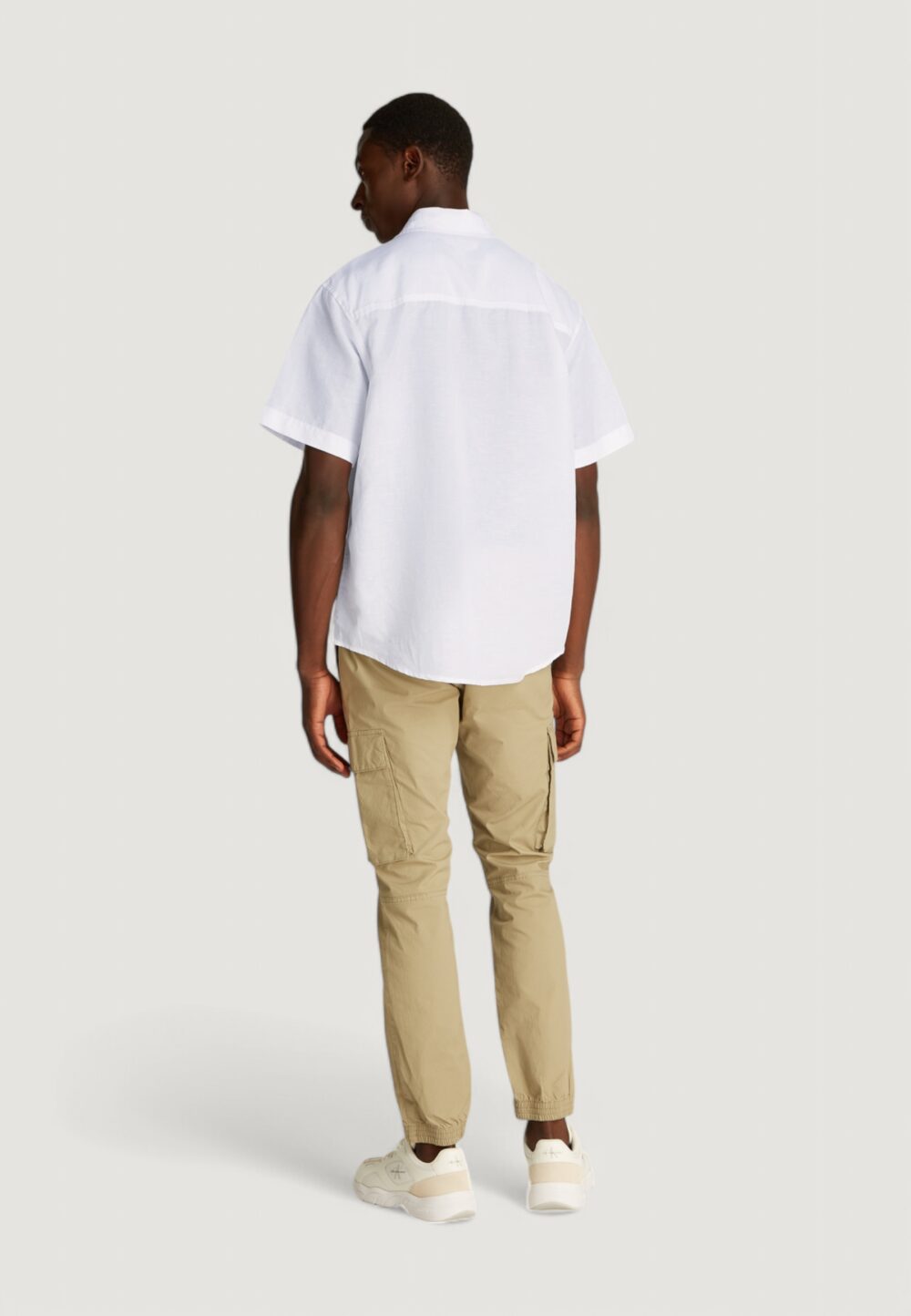 Camicia manica corta Calvin Klein Jeans linen cotton s/s Bianco - Foto 4