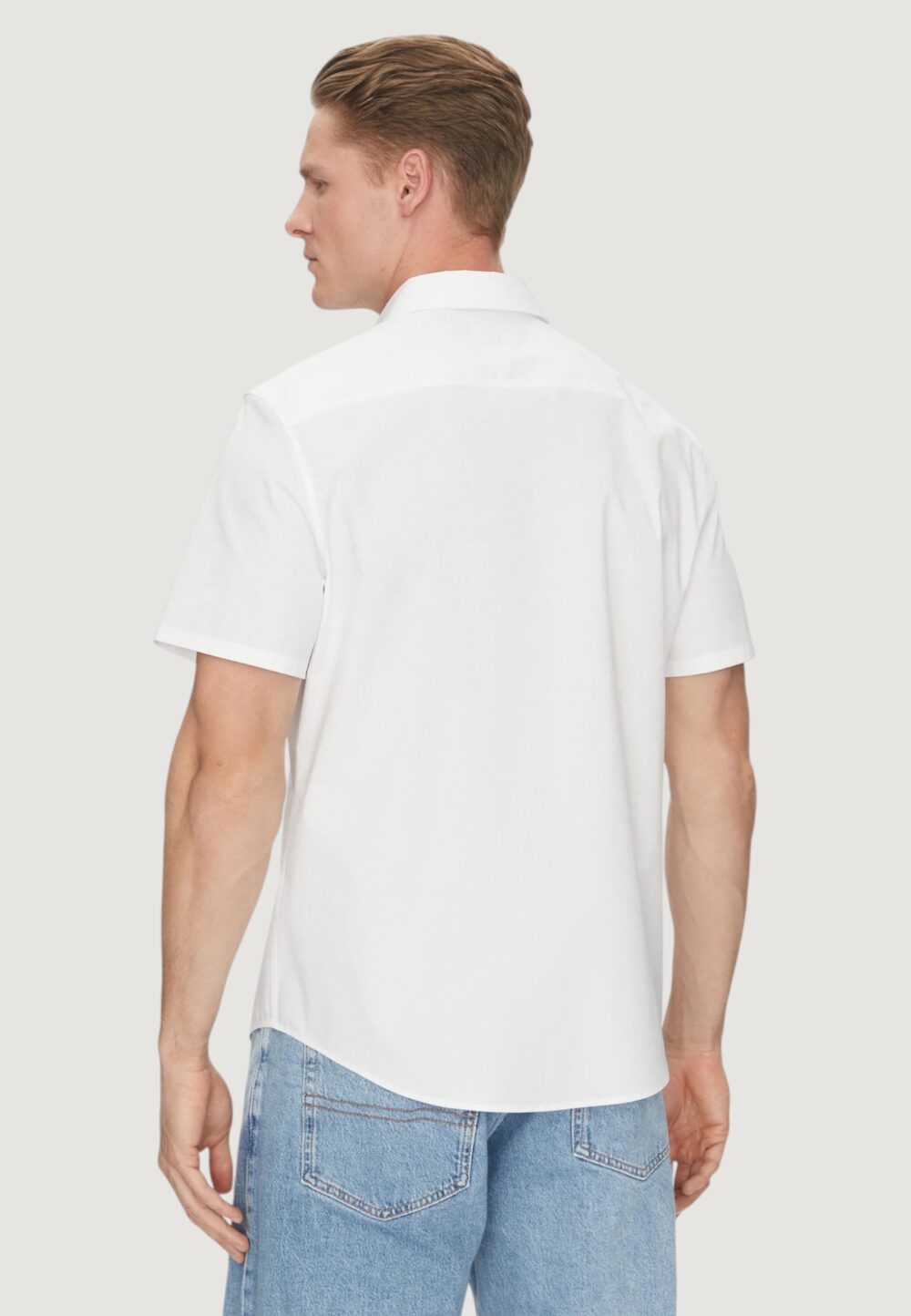 Camicia manica corta Calvin Klein ss solid stretch Bianco - Foto 4