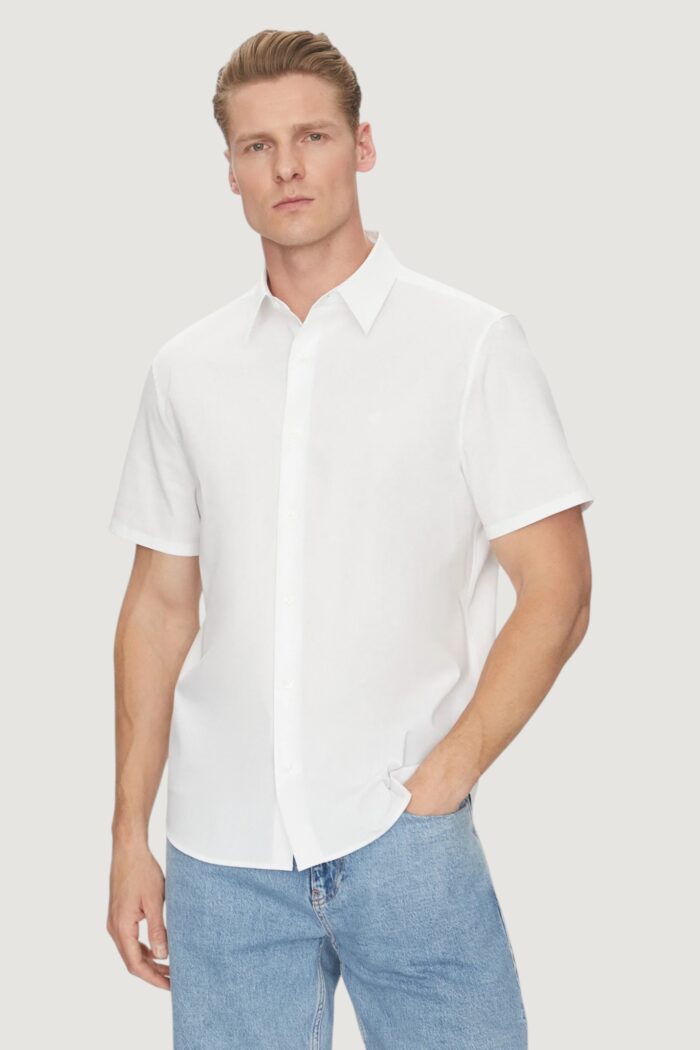 Camicia manica corta Calvin Klein ss solid stretch Bianco