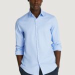 Camicia manica lunga Calvin Klein tonal structure Blu Chiaro - Foto 1