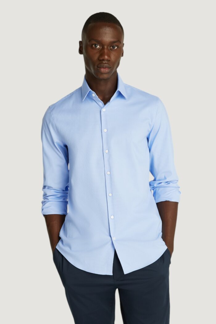 Camicia manica lunga Calvin Klein tonal structure Blu Chiaro