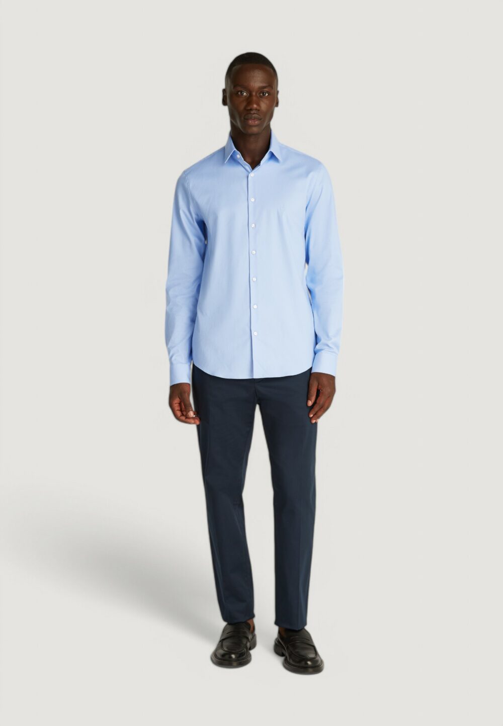 Camicia manica lunga Calvin Klein tonal structure Blu Chiaro - Foto 2