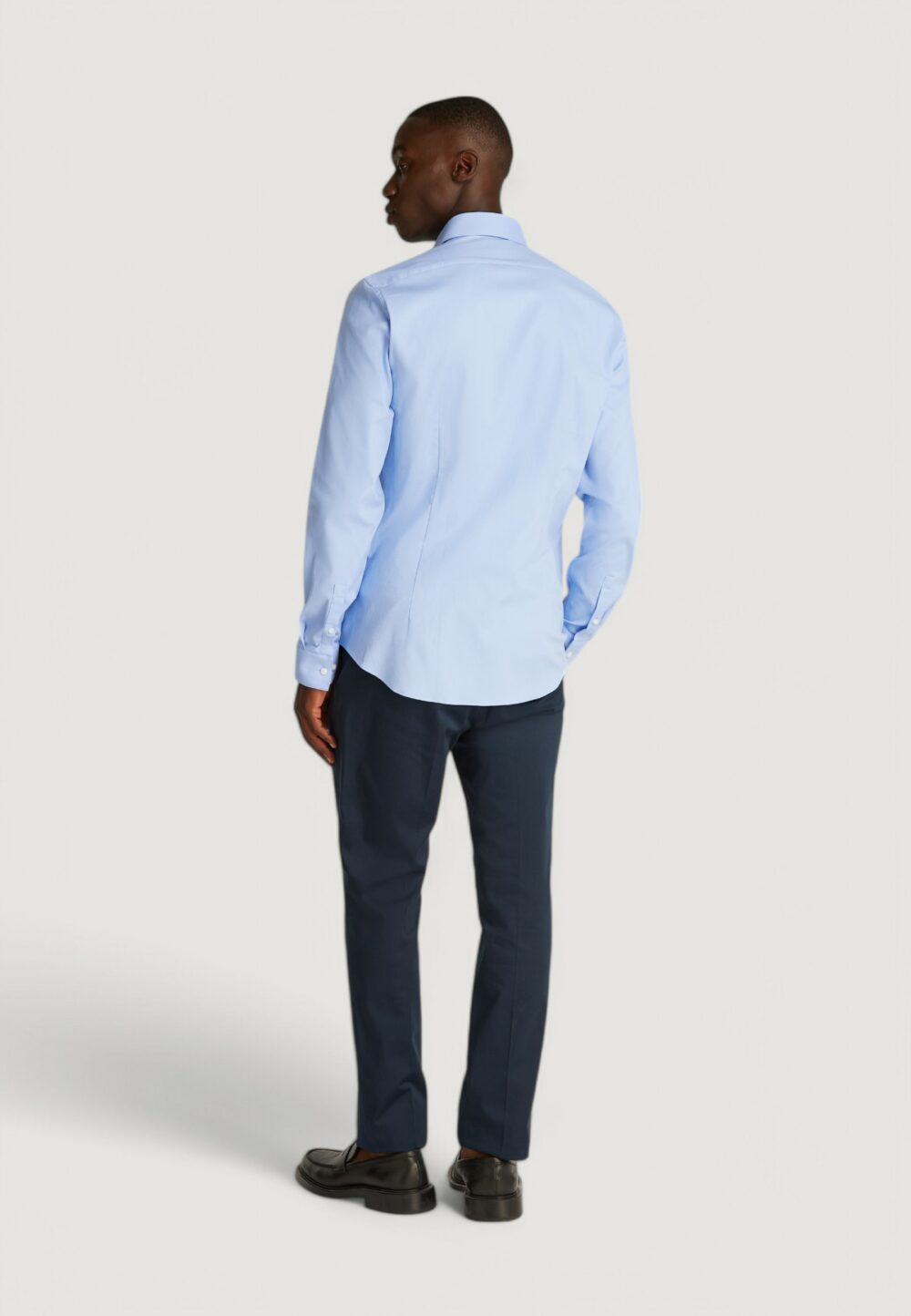Camicia manica lunga Calvin Klein tonal structure Blu Chiaro - Foto 3