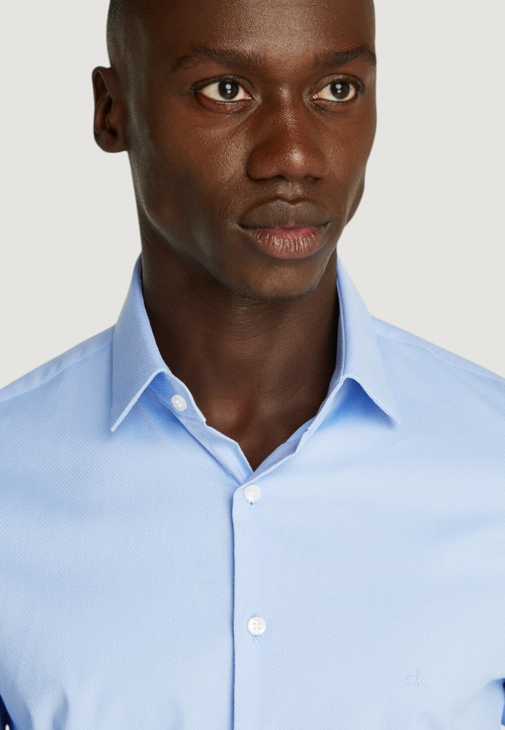 Camicia manica lunga Calvin Klein tonal structure Blu Chiaro - Foto 4