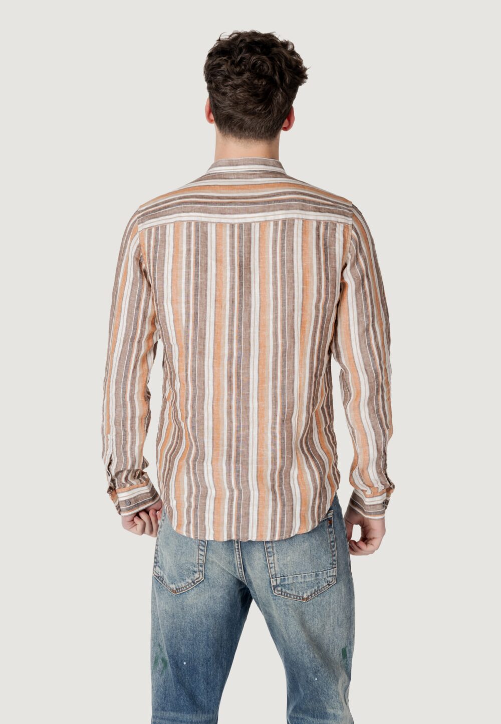 Camicia manica lunga Gianni Lupo Marrone - Foto 2