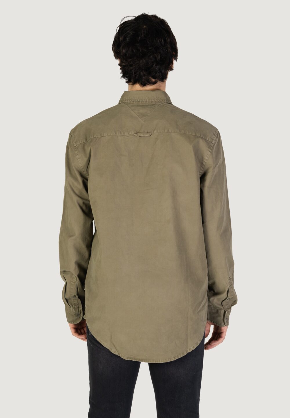Camicia manica lunga Tommy Hilfiger Jeans tjm reg washed twill Verde - Foto 3
