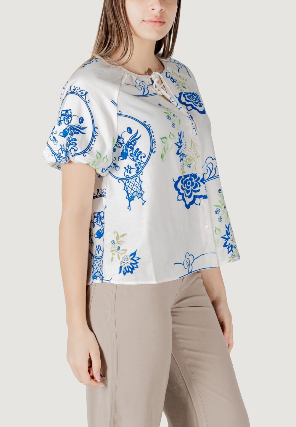 Camicia manica corta ICHI ihlucie sh Bianco - Foto 3