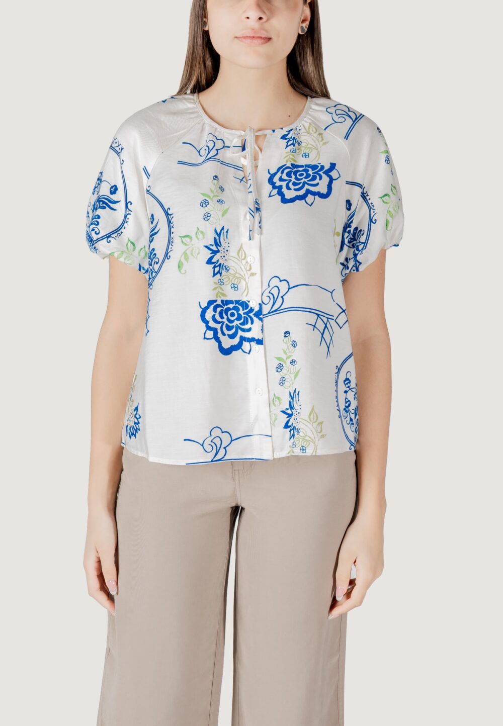 Camicia manica corta ICHI ihlucie sh Bianco - Foto 5